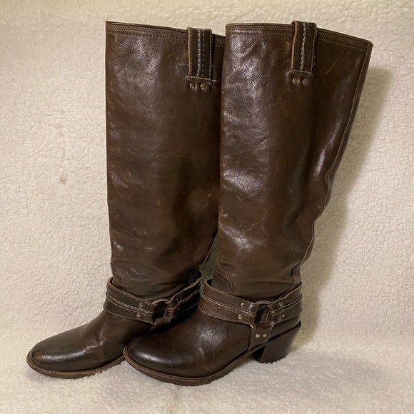 Frye Carmen harness knee high boots size 10 - Picture 3 of 5
